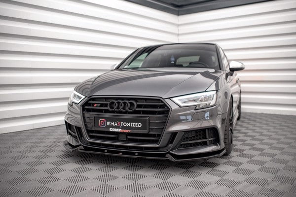 Maxton Front Splitter V.1 Audi S3 / A3 S-Line Sportback 8V Facelift - Gloss Black