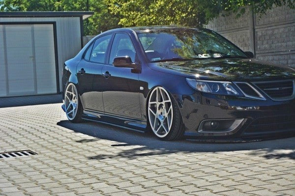 Maxton Side Skirts Diffusers Saab 9-3 Turbo X/ Aero Facelift - Gloss Black