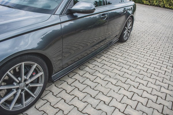 Maxton Side Skirts Audi S6 / A6 S-Line C7 Fl  - Gloss Black