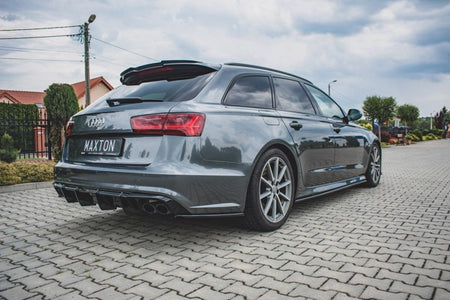Maxton Side Skirts Audi S6 / A6 S-Line C7 Fl  - Gloss Black