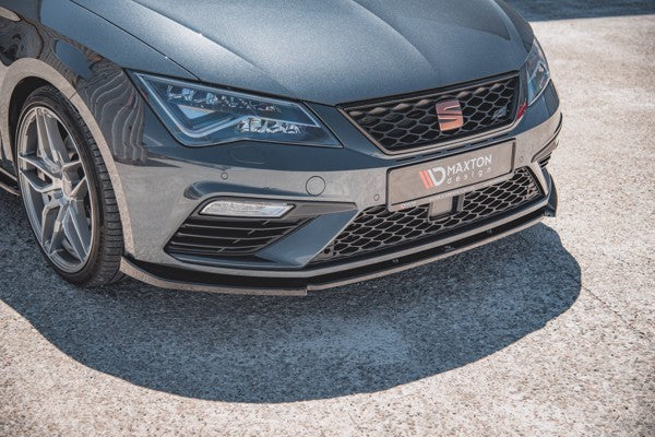 Maxton Front Splitter V.6 Seat Leon Cupra / Fr Mk3 Fl - Gloss Black