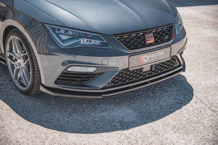 Maxton Front Splitter V.6 Seat Leon Cupra / Fr Mk3 Fl - Gloss Black
