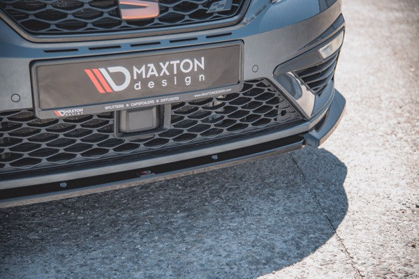 Maxton Front Splitter V.6 Seat Leon Cupra / Fr Mk3 Fl - Gloss Black