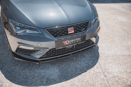 Maxton Front Splitter V.6 Seat Leon Cupra / Fr Mk3 Fl - Gloss Black