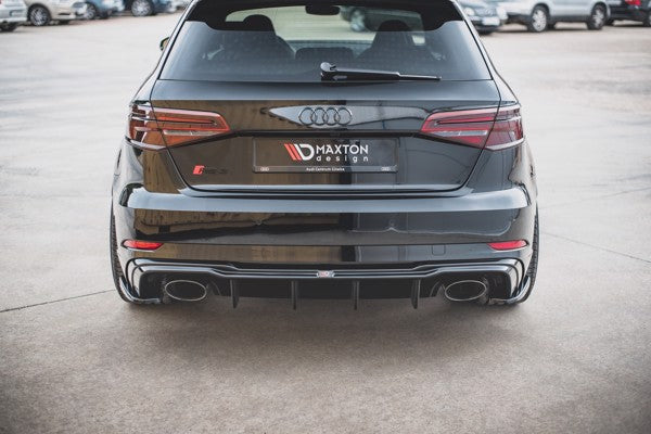 Maxton Rear Side Splitters V.2 Audi RS3 8V Sportback Facelift - Gloss Black