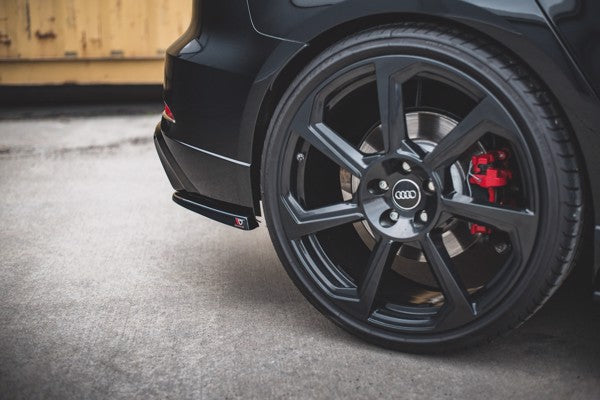 Maxton Rear Side Splitters V.2 Audi RS3 8V Sportback Facelift - Gloss Black