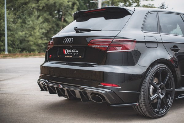Maxton Rear Side Splitters V.2 Audi RS3 8V Sportback Facelift - Gloss Black