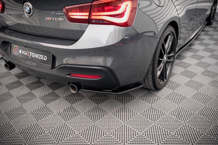 Maxton Rear Side Splitters BMW 1 F20/F21 M-Power (Facelift) - Gloss Black
