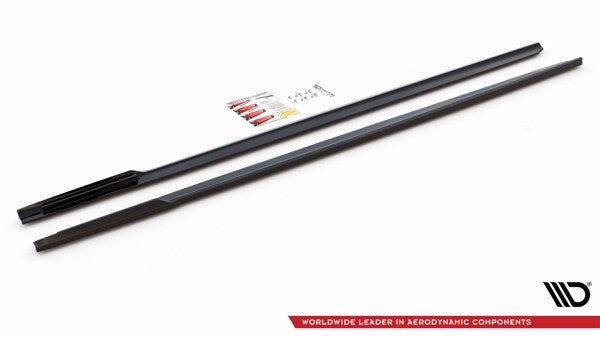 Maxton Side Skirts Diffusers BMW 7 M-Pack G11 Facelift - Gloss Black