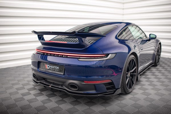 Maxton Central Rear Splitter (With Vertical Bars) V.2 Porsche 911 Carrera Aero 992 - Gloss Black