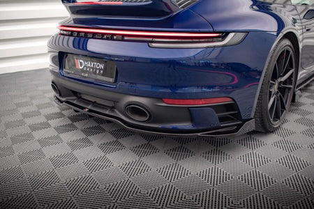 Maxton Central Rear Splitter (With Vertical Bars) V.2 Porsche 911 Carrera Aero 992 - Gloss Black