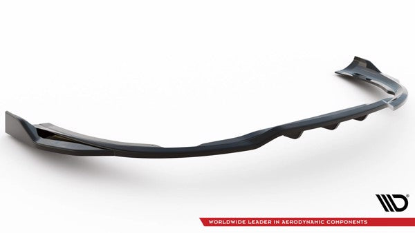 Maxton Central Rear Splitter (With Vertical Bars) V.2 Porsche 911 Carrera Aero 992 - Gloss Black