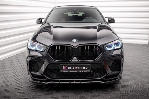 Maxton Front Splitter V.1 BMW X6 M F96 - Gloss Black