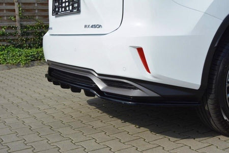 Maxton Central Rear Splitter Lexus Rx Mk4 H (With Vertical Bars) - Gloss Black