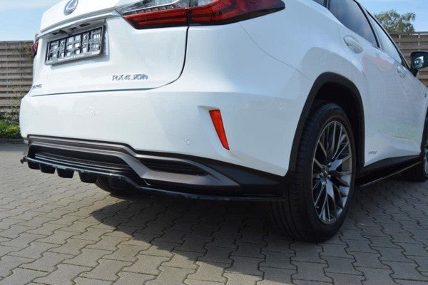 Maxton Central Rear Splitter Lexus Rx Mk4 H (With Vertical Bars) - Gloss Black