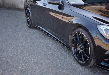 Maxton Side Skirts Diffusers Mercedes-Benz S-Class Amg-Line W222 - Gloss Black