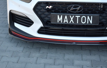 Maxton Front Splitter V.2 Hyundai I30 N Mk3 Hatchback / Fastback - Gloss Black