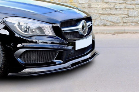Maxton Front Splitter V.2 Mercedes Cla 45 Amg C117 (Preface) - Gloss Black