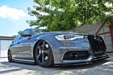 Maxton Side Skirts Diffusers Audi S6 / A6 S-Line C7  - Gloss Black