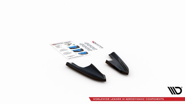 Maxton Rear Side Splitters V.3 For Volkswagen Golf R Mk8 - Gloss Black