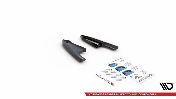 Maxton Rear Side Splitters V.3 For Volkswagen Golf R Mk8 - Gloss Black