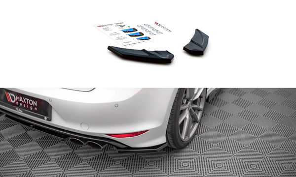 Maxton Rear Side Splitters V.3 Volkswagen Golf R Mk7 - Gloss Black