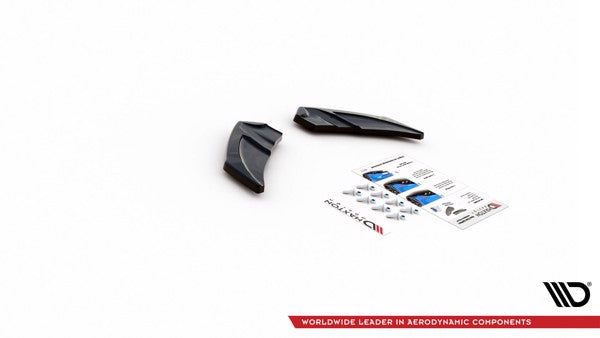 Maxton Rear Side Splitters V.3 Volkswagen Golf R Mk7 - Gloss Black