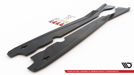 Maxton Side Skirts Diffusers Chevrolet Corvette C8 - Gloss Black