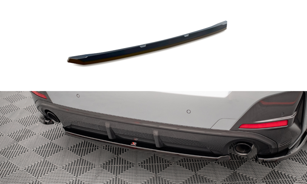 Maxton Central Rear Splitter For BMW 4 Gran Coupe M-Pack G26 - Gloss Black