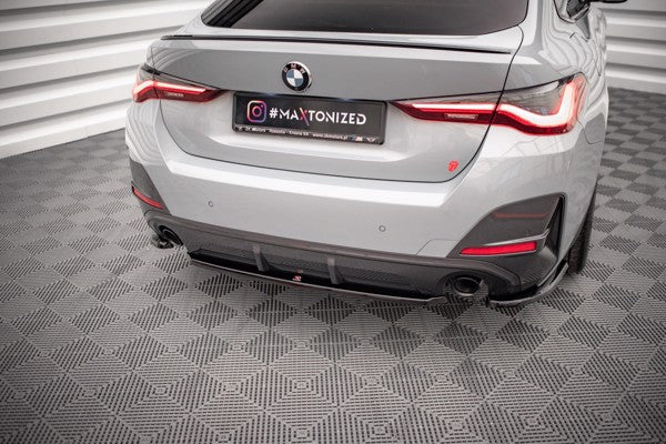 Maxton Central Rear Splitter For BMW 4 Gran Coupe M-Pack G26 - Gloss Black