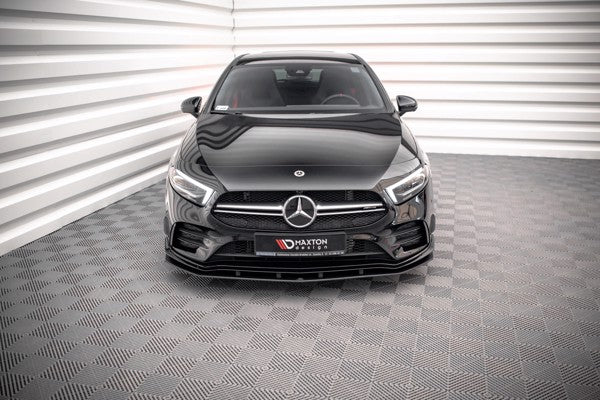 Maxton Street Pro Front Splitter Mercedes A35 Amg / Amg-Line Aero Pack W177  - Black