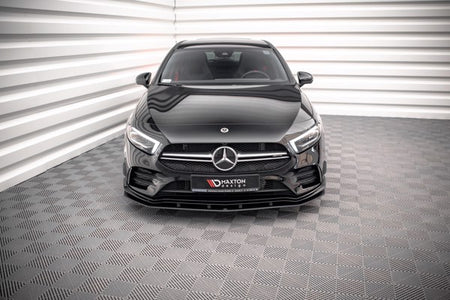 Maxton Street Pro Front Splitter Mercedes A35 Amg / Amg-Line Aero Pack W177  - Black