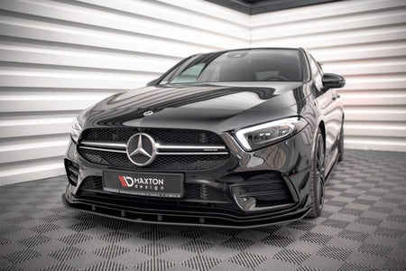 Maxton Street Pro Front Splitter Mercedes A35 Amg / Amg-Line Aero Pack W177  - Black