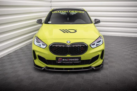 Maxton Front Splitter V.7 For BMW 1 F40 M-Pack / M135I  - Gloss Black