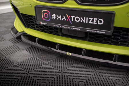 Maxton Front Splitter V.7 For BMW 1 F40 M-Pack / M135I  - Gloss Black