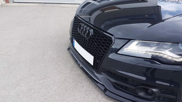 Maxton Front Splitter V.1 Audi A7 Mk1 S-Line - Gloss Black