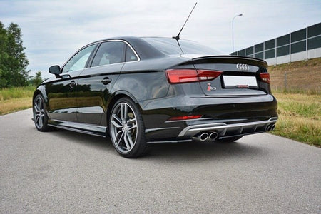 Maxton Rear Side Splitters Audi S3 / A3 S-Line 8V Fl Sedan - Gloss Black