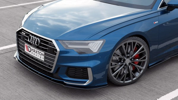 Maxton Front Splitter V.2 Audi A6 S-Line / S6 C8  - Gloss Black