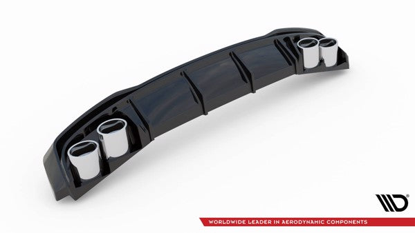 Maxton Rear Valance + Exhaust Ends Imitation Audi A7 C8 S-Line - Chrome 