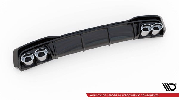 Maxton Rear Valance + Exhaust Ends Imitation Audi A7 C8 S-Line - Chrome 