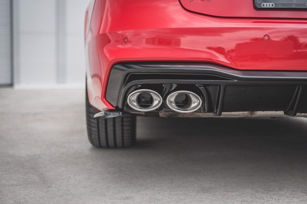 Maxton Rear Valance + Exhaust Ends Imitation Audi A7 C8 S-Line - Chrome 