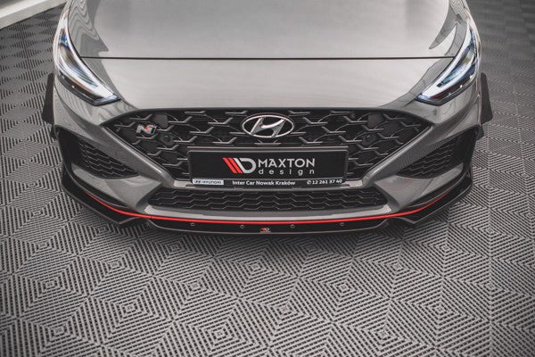 Maxton Front Splitter + Flaps V.1 Hyundai I30 N Hatchback/Fastback Mk3 Facelift - Gloss Black