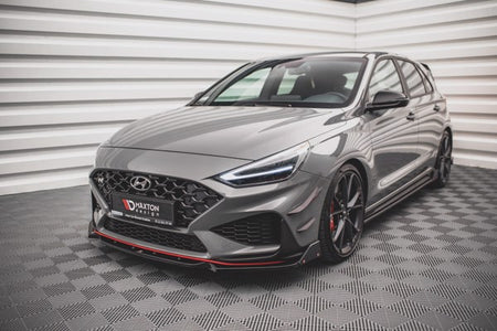 Maxton Front Splitter + Flaps V.1 Hyundai I30 N Hatchback/Fastback Mk3 Facelift - Gloss Black