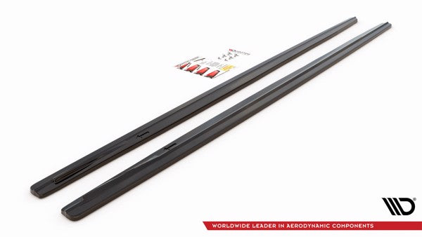 Maxton Side Skirts Diffusers For BMW 7 Long M-Pack G12 - Gloss Black