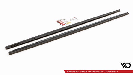 Maxton Side Skirts Diffusers For BMW 7 Long M-Pack G12 - Gloss Black