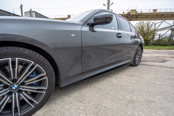 Maxton Side Skirts Diffusers For BMW 3 G20 M-Pack - Gloss Black