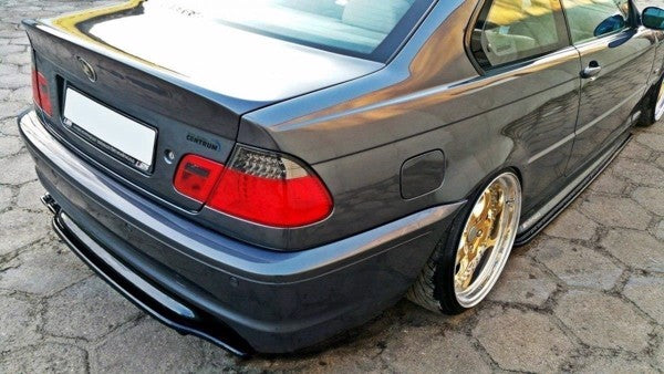 Maxton Central Rear Splitter BMW 3 E46 Mpack Coupe (Without Vertical Bars) - Gloss Black