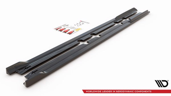 Maxton Side Skirts Diffusers V.2 Seat Leon Fr Mk4 / Cupra Leon  - Gloss Black