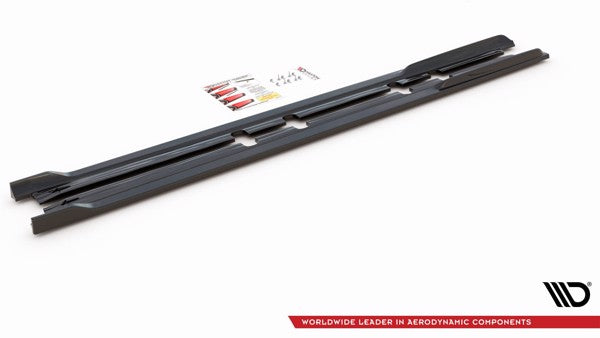 Maxton Side Skirts Diffusers V.2 Seat Leon Fr Mk4 / Cupra Leon  - Gloss Black