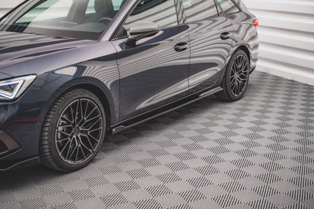 Maxton Side Skirts Diffusers V.2 Seat Leon Fr Mk4 / Cupra Leon  - Gloss Black